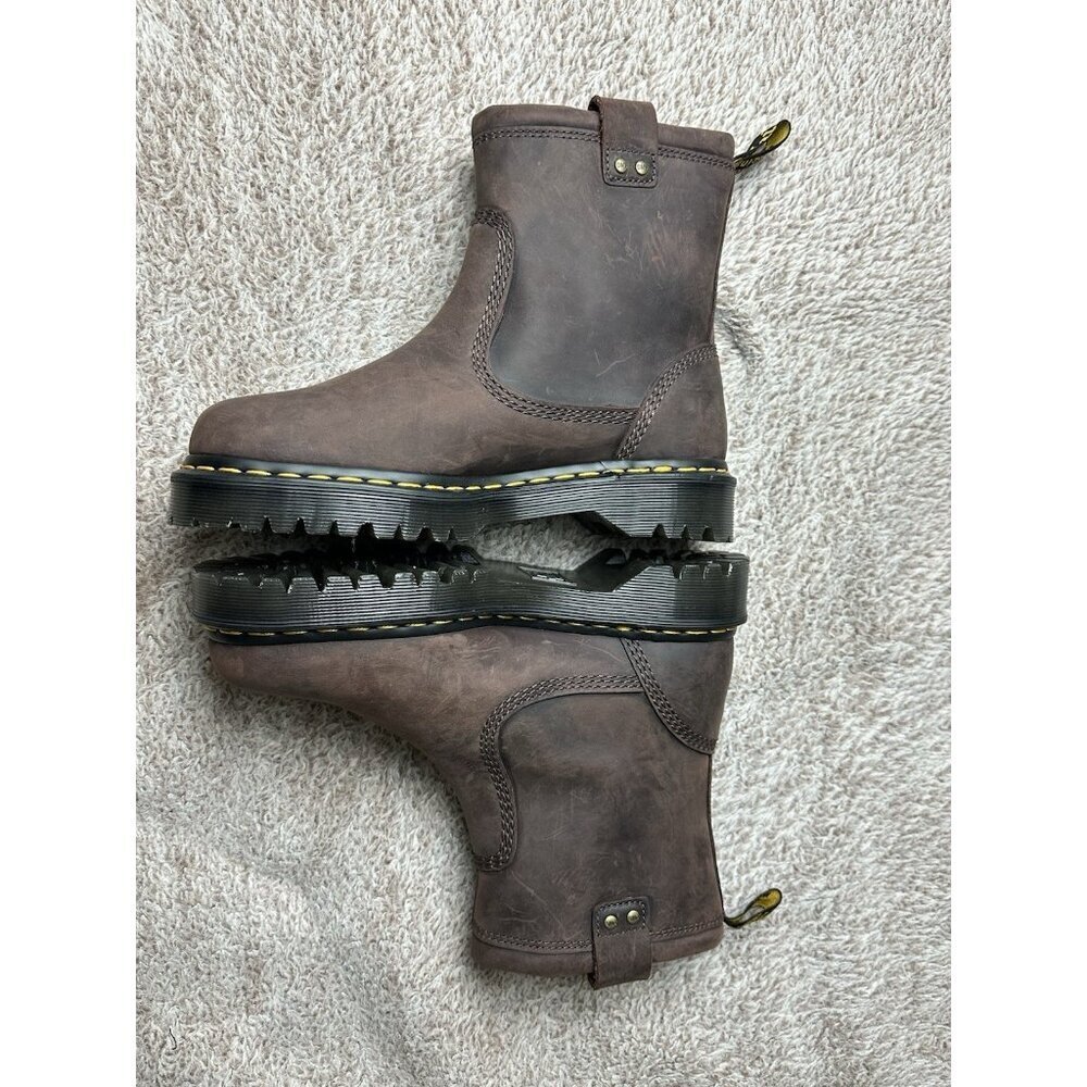 Dr. Doc Martens Anistone Lo 9 L - 8 M Dark Brown Leather Pull On Boots NWOB - Picture 10 of 14